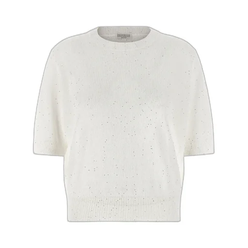 Brunello Cucinelli Sequined Short-Sleeve Jumper