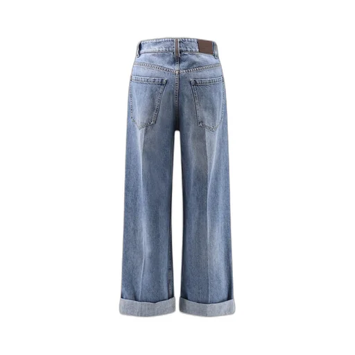 Brunello Cucinelli Logo Patch Straight Leg Pants