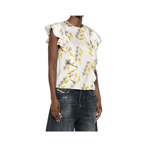 Ruffled Print Cover-Up