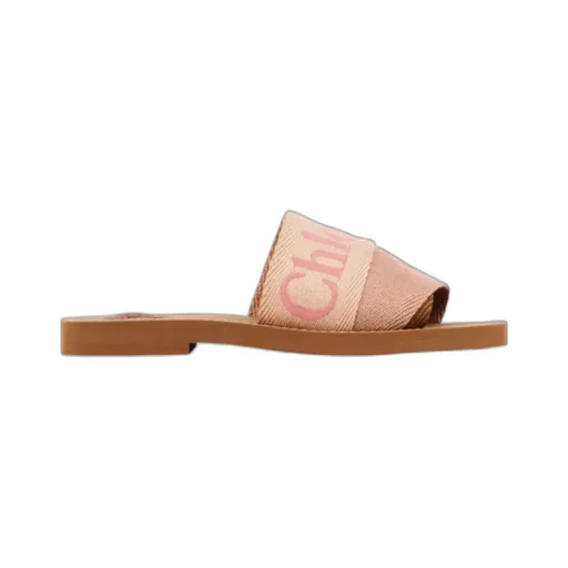 Chlo Woody Logo Embroidered Sandals