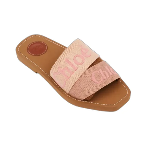 Chlo Woody Logo Embroidered Sandals