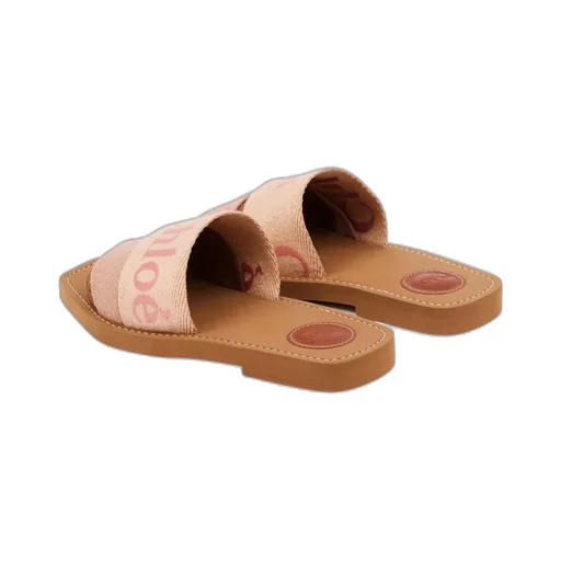 Chlo Woody Logo Embroidered Sandals