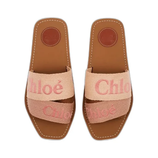 Chlo Woody Logo Embroidered Sandals