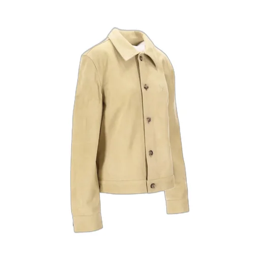 Long-Sleeved Leather Jacket