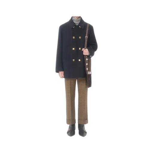 Valentino Double-Breasted Wool Felt Coat