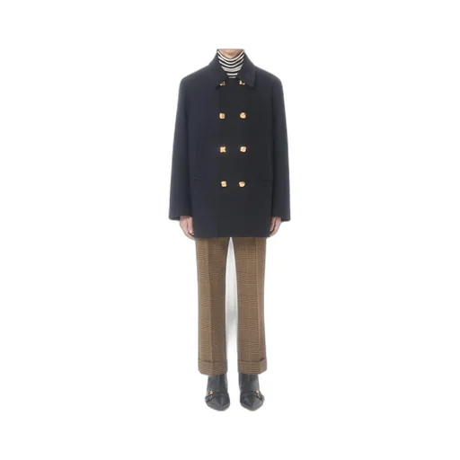 Valentino Double-Breasted Wool Felt Coat