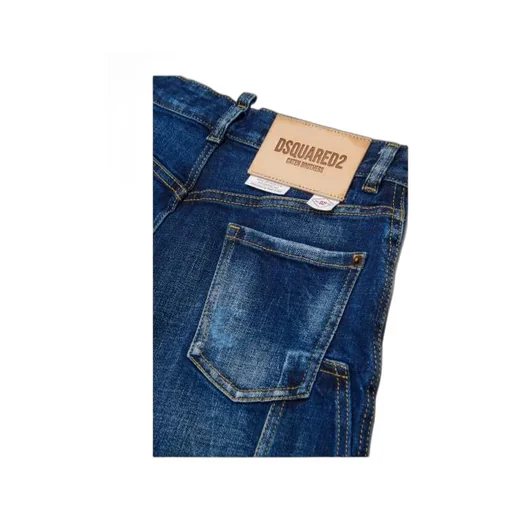 Dsquared2 Kids Logo-Patch Distressed Denim Shorts