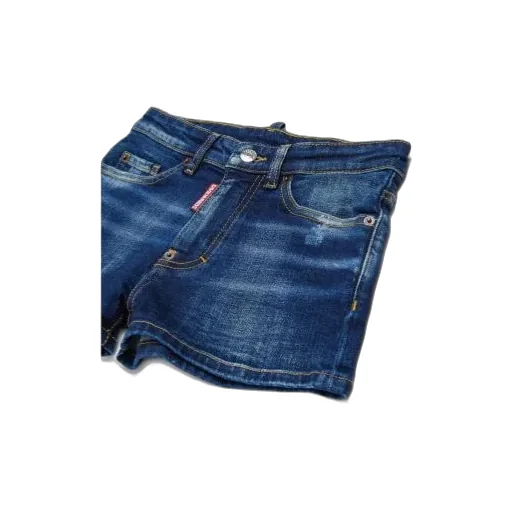Dsquared2 Kids Logo-Patch Distressed Denim Shorts
