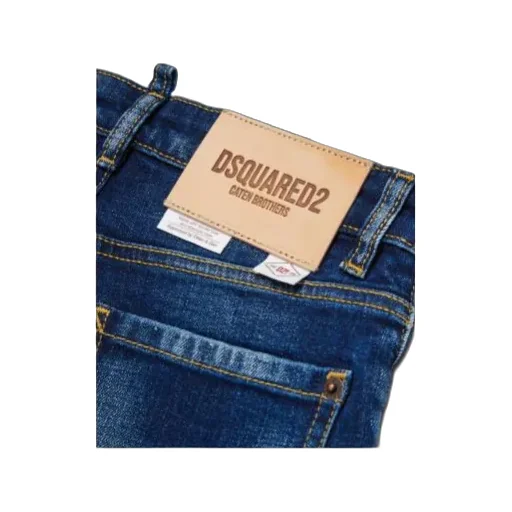 Dsquared2 Kids Logo-Patch Distressed Denim Shorts