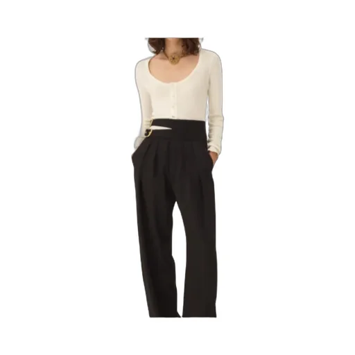 Chloé Scoop-Neck Henley Sweater
