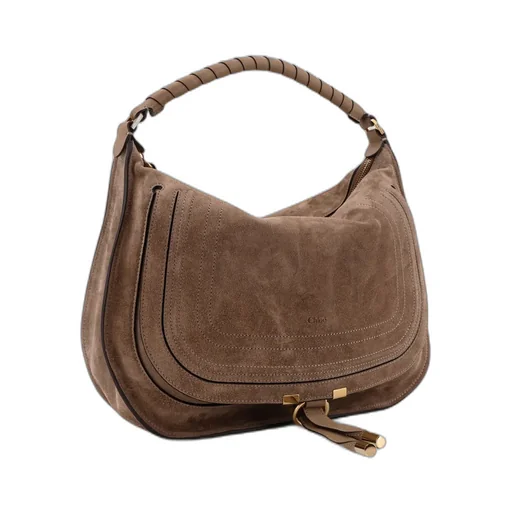 Chlo Logo Debossed Foldover Top Tote Bag