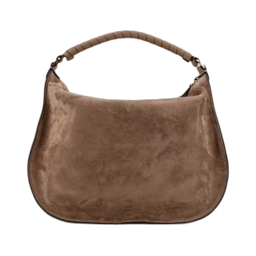 Chlo Logo Debossed Foldover Top Tote Bag