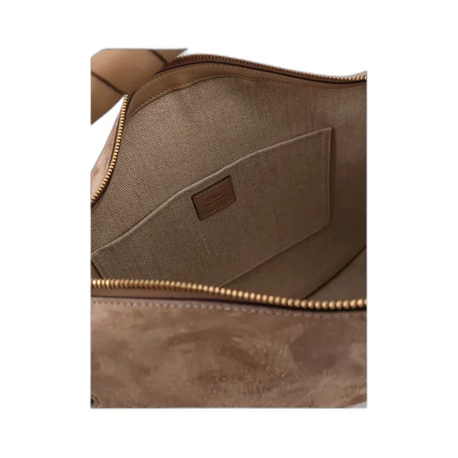Chlo Logo Debossed Foldover Top Tote Bag
