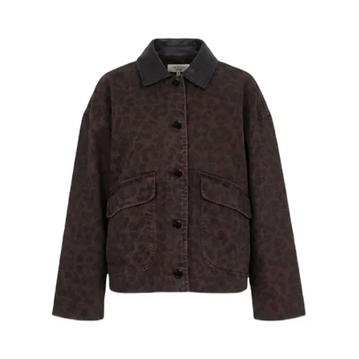 Leopard-Print Collar Jacket