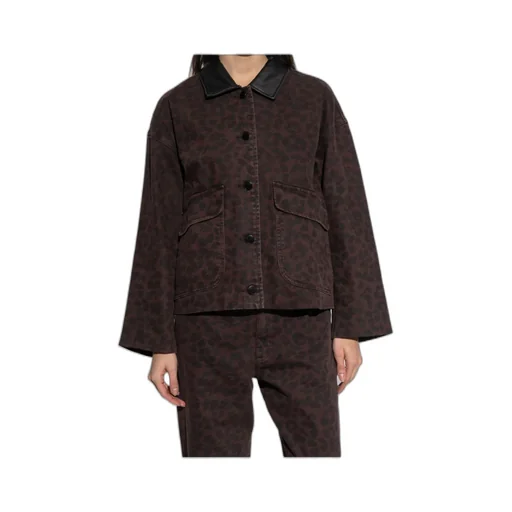 Leopard-Print Collar Jacket
