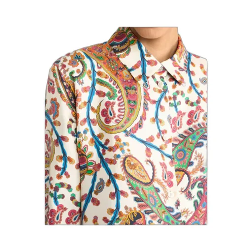 Silk Twill Shirt With Floral Paisley Motif