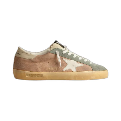 Super-Star In Brown And Green Suede With White Nappa Leather Star