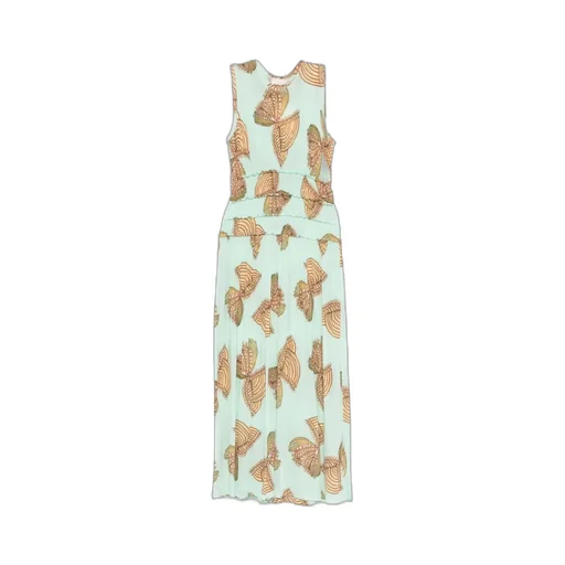 Butterfly-Printed Long Dress