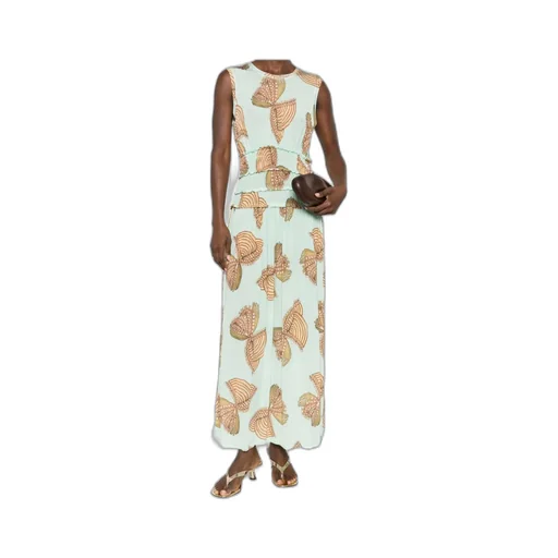 Butterfly-Printed Long Dress