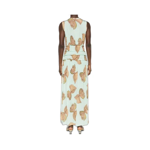 Butterfly-Printed Long Dress