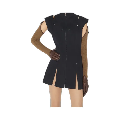 Zip-Front Sleeveless Dress