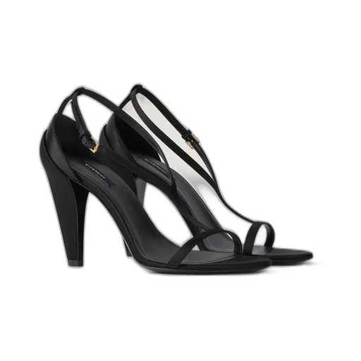 Naked Heeled Sandals In Satin