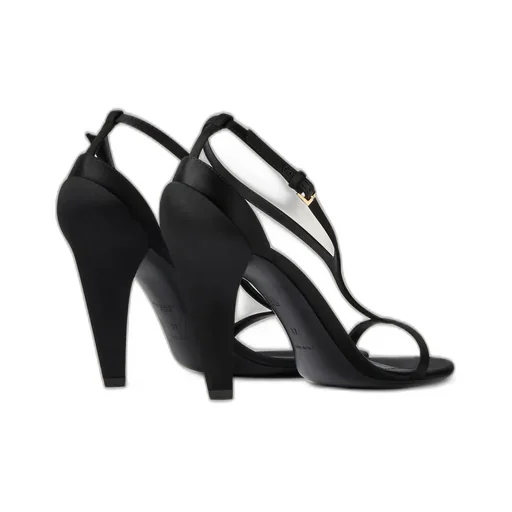 Naked Heeled Sandals In Satin