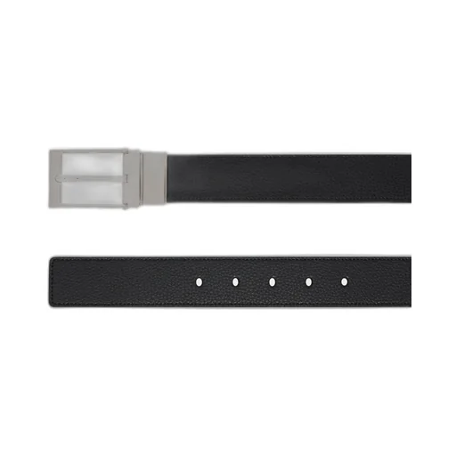 Reversible And Adjustable Belt In Black Leather