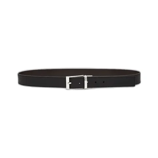 Reversible And Adjustable Belt In Black Leather