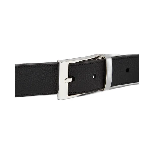 Reversible And Adjustable Belt In Black Leather