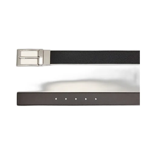 Reversible And Adjustable Belt In Black Leather