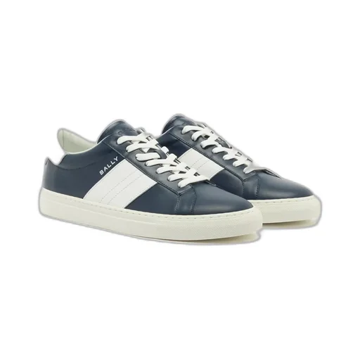 Hedon Sneaker In Blue And White Leather