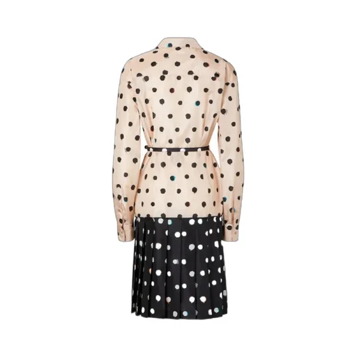 Fendi Falena Dots Printed Beted Midi Shirt Dress