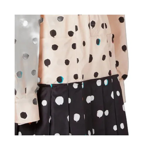 Fendi Falena Dots Printed Beted Midi Shirt Dress