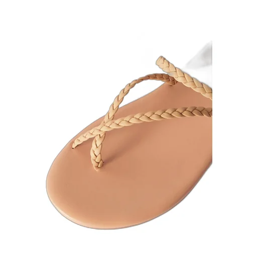 Round-Toe Flat Sandals