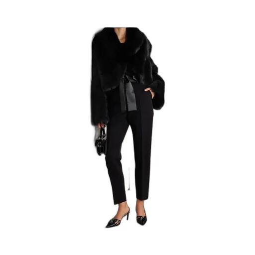 Belted Faux-Fur Jacket