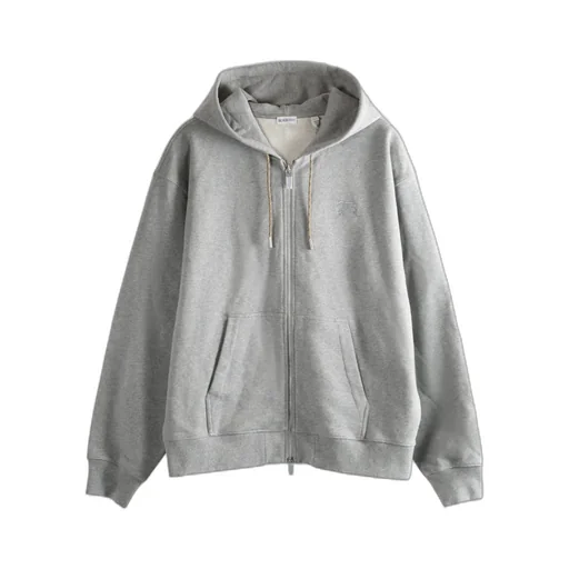 Burberry Checked Zip-Up Drawstring Hoodie