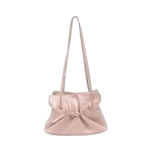 Gathered-Detail Buckled Shoulder Bag