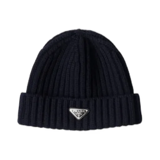 Prada Logo Patch Beanie