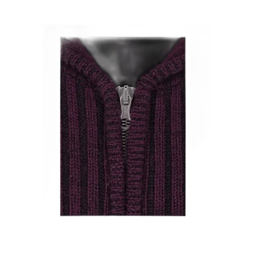 Ribbed Hooded Knit Cardigan
