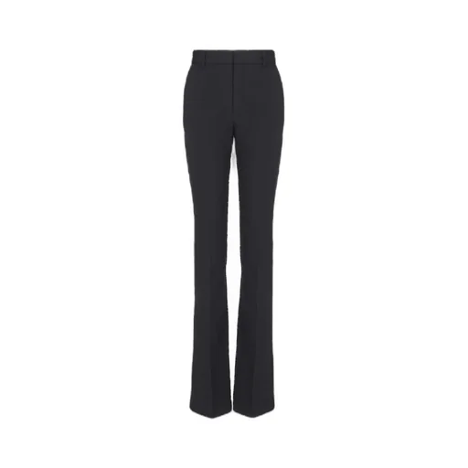 Straight-Leg Grain De Poudre Trousers