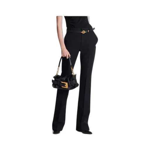 Straight-Leg Grain De Poudre Trousers