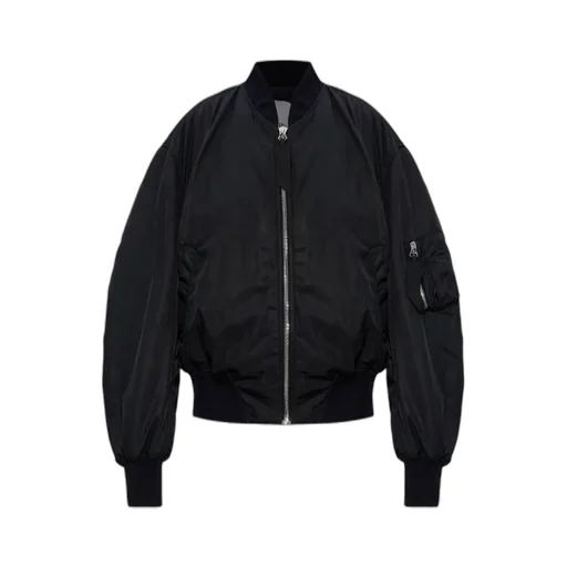 Long-Sleeved Zip-Up Bomber Jacket