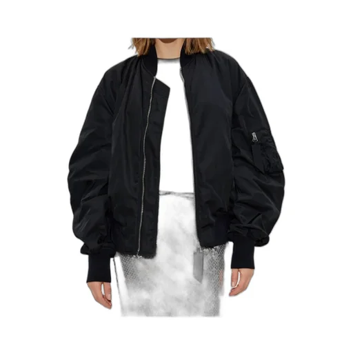 Long-Sleeved Zip-Up Bomber Jacket