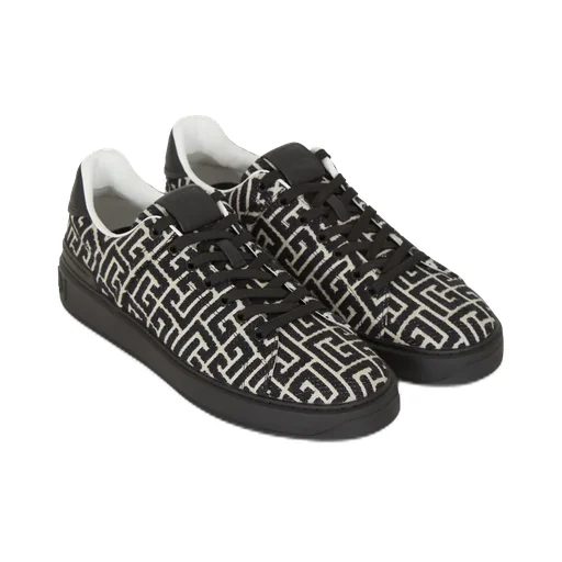 Balmain Monogram Jacquard B-Court Trainers