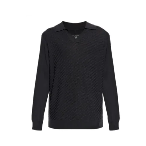 Rag & Bone V-Neck Knitted Polo Top