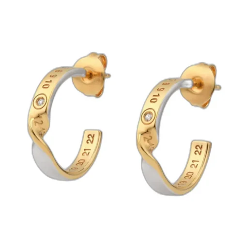 Numeric Diamond Hoop Earrings