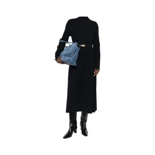 High-Neck Long-Sleeved Dress