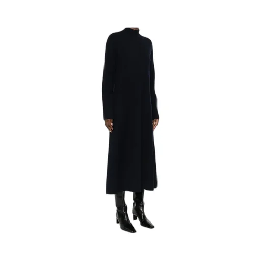High-Neck Long-Sleeved Dress