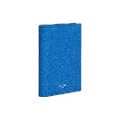 Vertical Card Holder In Grained Calfskin